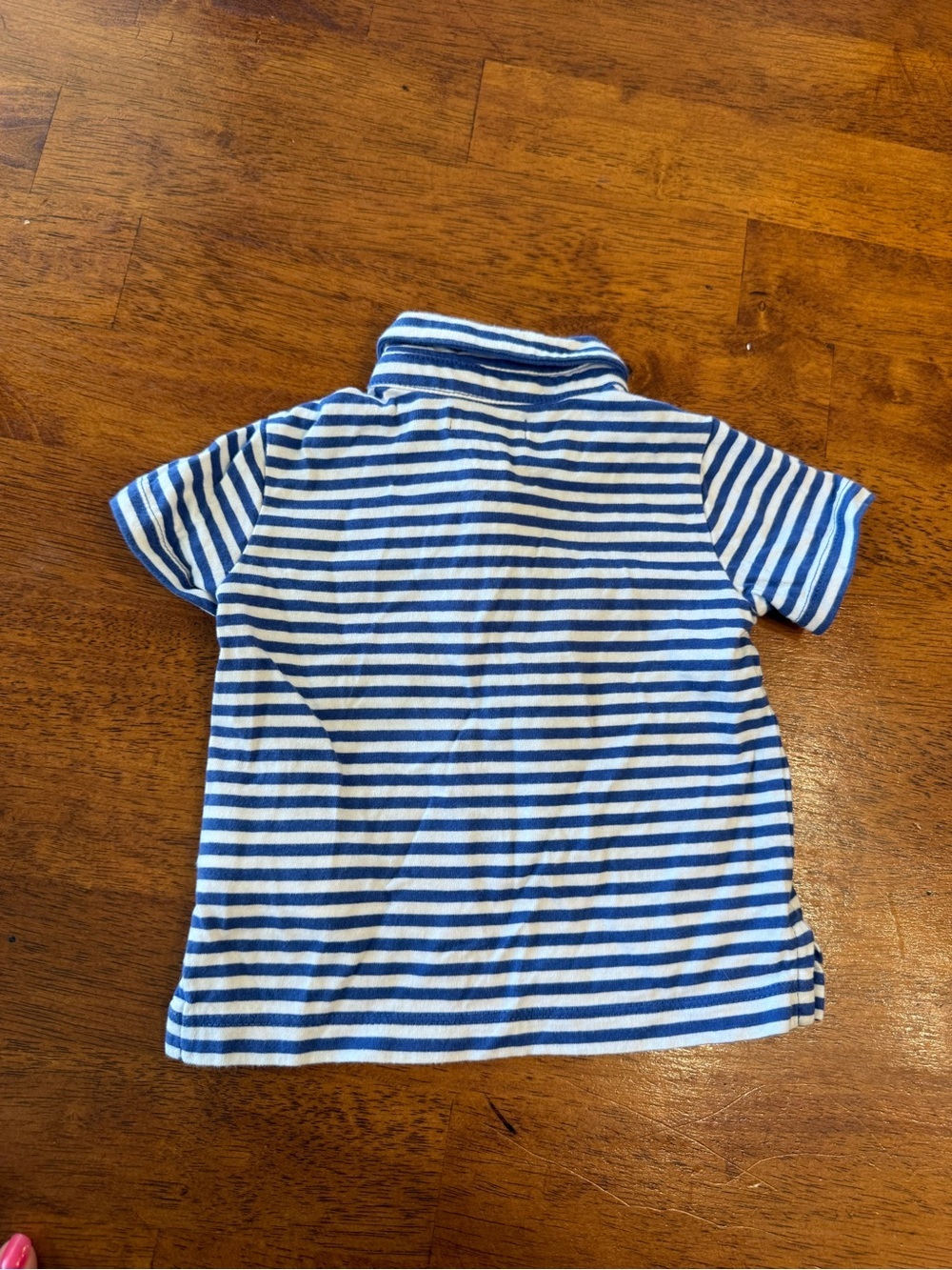 Ralph Lauren Blue & White Striped Polo with Orange Logo kids size 6 months - Picture 3 of 5